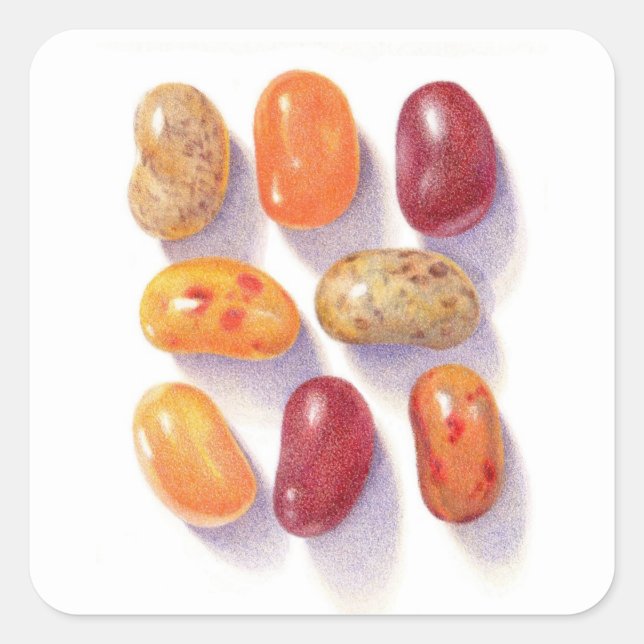 FALL JELLY BEANS Small Square Stickers (Vorderseite)