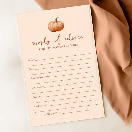 Fall Karierte Pumpkin Baby Shower Advice Card