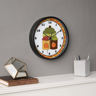 Fall Kitchen Wall Clock Wanduhr
