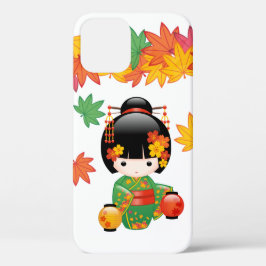Fall Kokeshi Doll - Green Kimono Geisha Girl Case-Mate iPhone Hülle