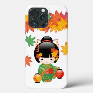 Fall Kokeshi Doll - Green Kimono Geisha Girl Case-Mate iPhone Hülle