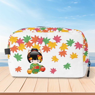 Fall Kokeshi Doll - Green Kimono Geisha Girl Waschbeutel