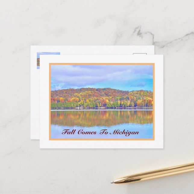 FALL KOMMT NACH MICHIGAN POSTKARTE (Vorderseite/Rückseite Beispiel)