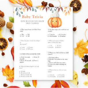 Fall Kürbis - Baby Trivia Baby Showspiel