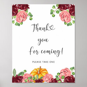 Fall Kürbis Danke, dass du gekommen bist Poster