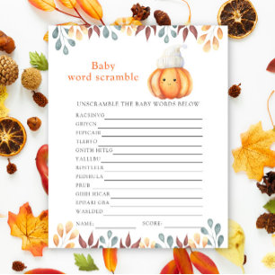 Fall Kürbis in den Hut - Baby Word Scramble Game