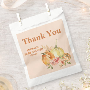 Fall Kürbis orange weiß rot Blumenkohl danke Ihnen Geschenktütchen