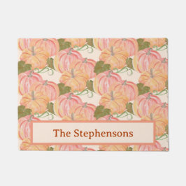 Fall Kürbiskürbis Familienname Sonderempfang Fußmatte