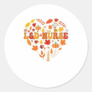 Fall L&D Erntedank Krankenschwester Groovy Arbeit Runder Aufkleber