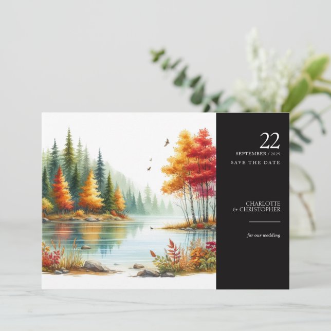 Fall Lake Save The Date (Stehend Vorderseite)