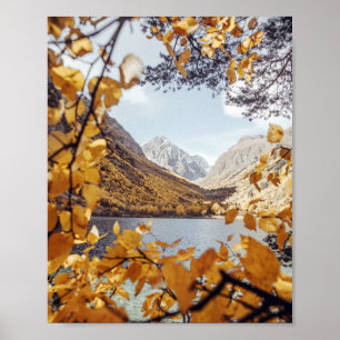 Fall Lake Spring Mountain 4k Wallpaper Simple Land Poster