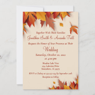 Fall Leaf Classic Wedding Einladung