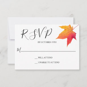 Fall Leaf Elegant Reaktion auf Hochzeiten UAWG RSVP Karte