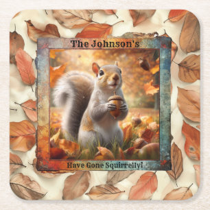 Fall Leaf Funny Squirrel Paper Untersetzer