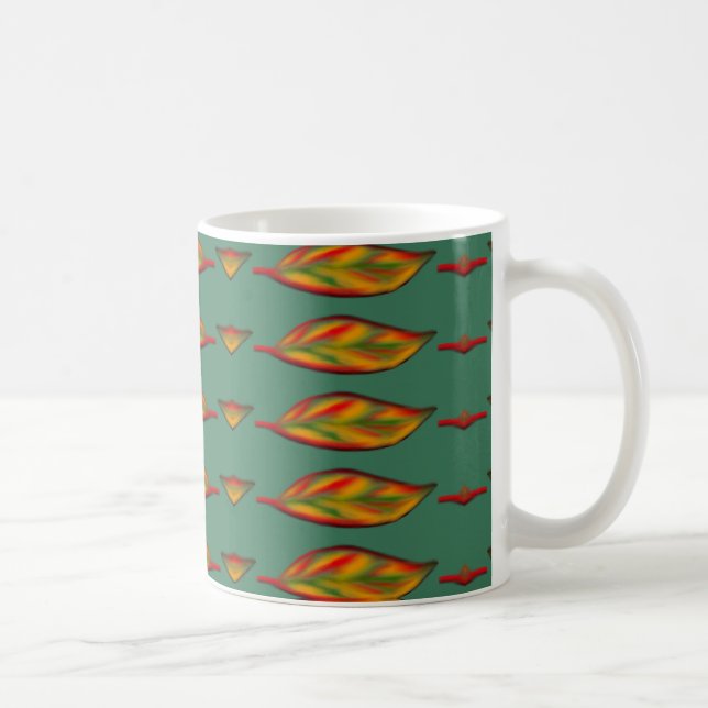 Fall Leaf Gemustert gestrichen Kaffeetasse (Rechts)