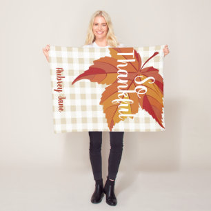 Fall Leaf & Kariert Baby's First Erntedank Fleecedecke
