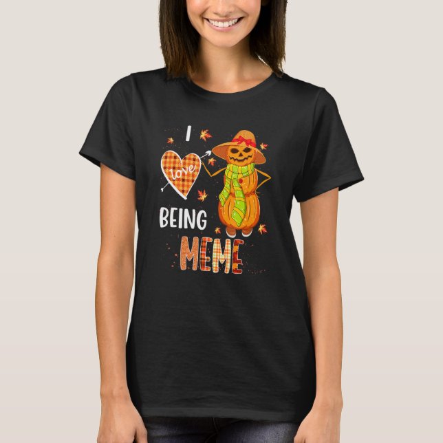 Fall Leaf Meme Pumpkin Snowman Thanksgiving Autumn T-Shirt (Vorderseite)