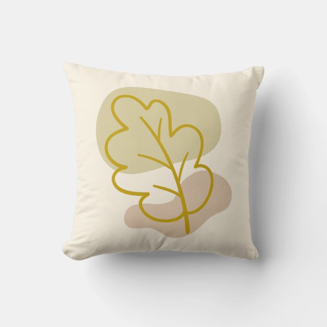 Fall Leaf und Abstrakte Blütenform Pastellfarben G Kissen (Vorderseite)