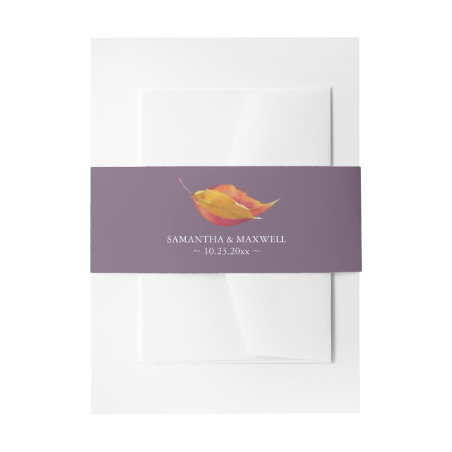 Fall Leaf Wedding Einladung Bauchband Einladungsbanderole (Vorderseite Beispiel)