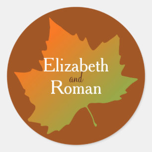 Fall Leaf Wedding Stickers