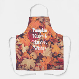 Fall Leaves Pumpkin Kisses & Harvest Wishes  Schürze