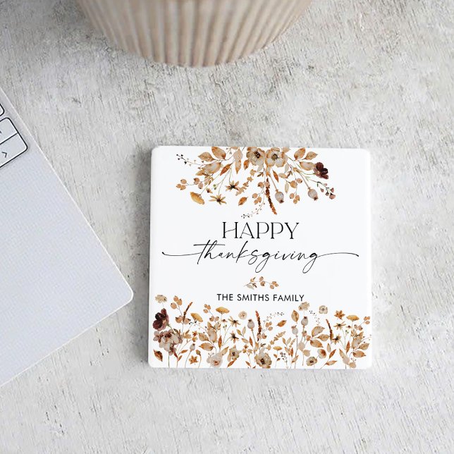 Fall Leaves Thanksgiving Dinner Rechteckiger Pappuntersetzer (Von Creator hochgeladen)