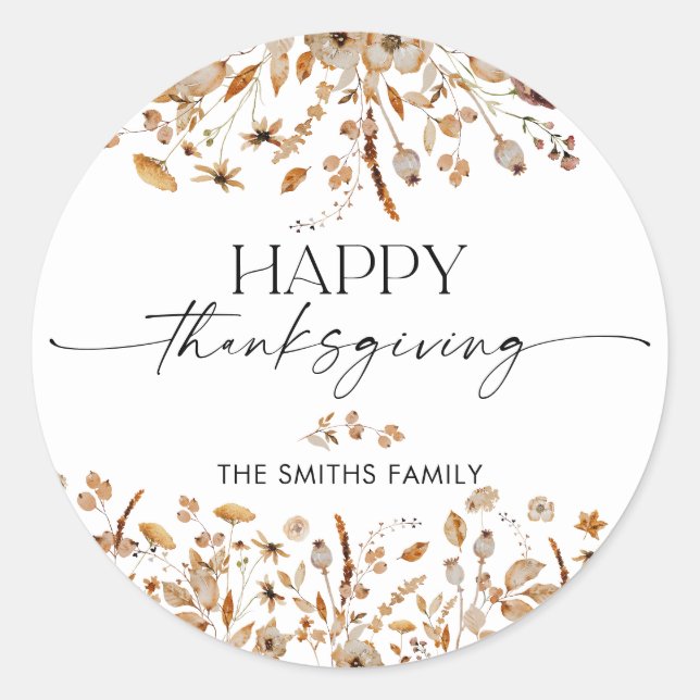 Fall Leaves Thanksgiving Dinner Sticker (Vorderseite)