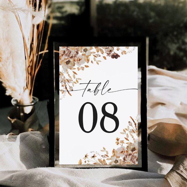 Fall Leaves Thanksgiving Dinner Table Card Tischnummer (Von Creator hochgeladen)