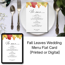 Fall Leaves Wedding Menu Einladung