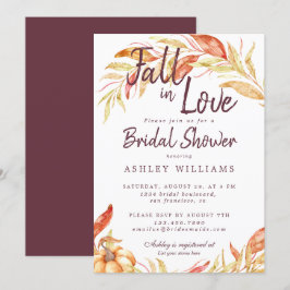 Fall Liebe Golden Foliage Burgundy Brautparty Einladung