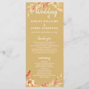 Fall Liebe Golden Foliage Yellow Wedding Program Programm