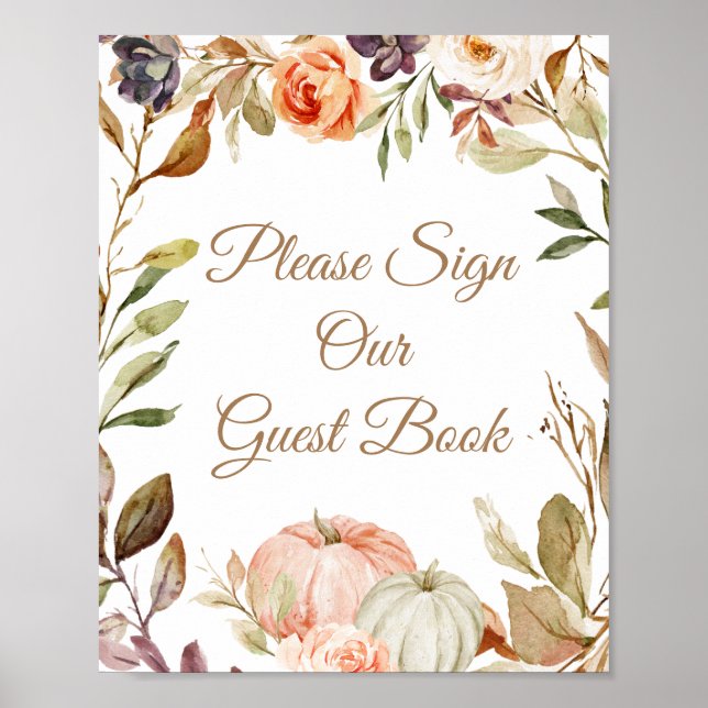 Fall Liebe Pumpkin Bitte Unterschreiben Sie unsere Poster (Vorne)