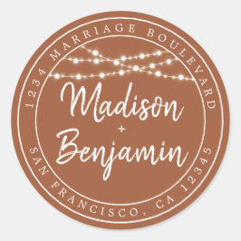 Fall Liebe Rustikale Lichter TerraCotta Rücksendea Runder Aufkleber