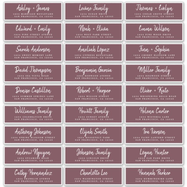 Fall-Liebe-Skript Burgundy-Gästeschrift Aufkleber (Vorderseite)