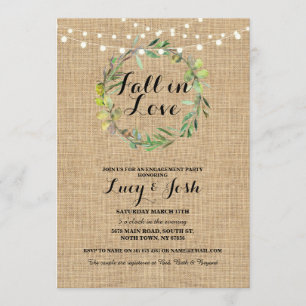 Fall Liebe Wreath Burlap Verlobung Floral Einladun Einladung