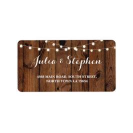 Fall Lights Hochzeitrücksendeadresse Label Chalk Adressaufkleber