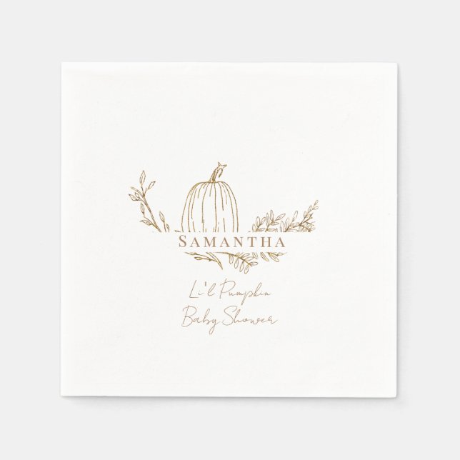 Fall Li'l Pumpkin Baby Dusche Serviette (Vorderseite)