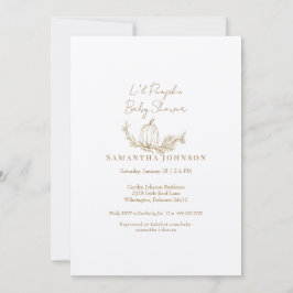 Fall Li'l Pumpkin Ecru Babydusche Einladung