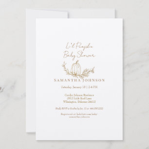 Fall Li'l Pumpkin Ecru Babydusche Einladung