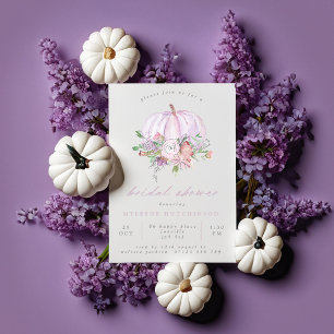 Fall Lilac Pumpkin und Blume Brautparty Einladung