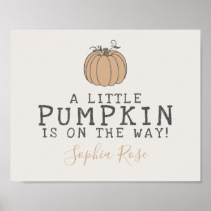 Fall Little Pumpkin Baby Dusche Beschilderung Post Poster