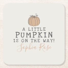Fall Little Pumpkin Baby Dusche Dekoration Rechteckiger Pappuntersetzer