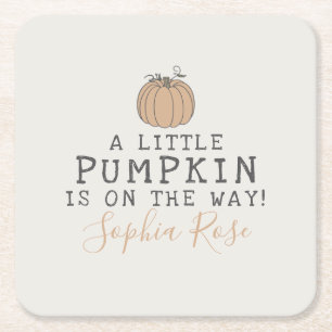 Fall Little Pumpkin Baby Dusche Dekoration Rechteckiger Pappuntersetzer