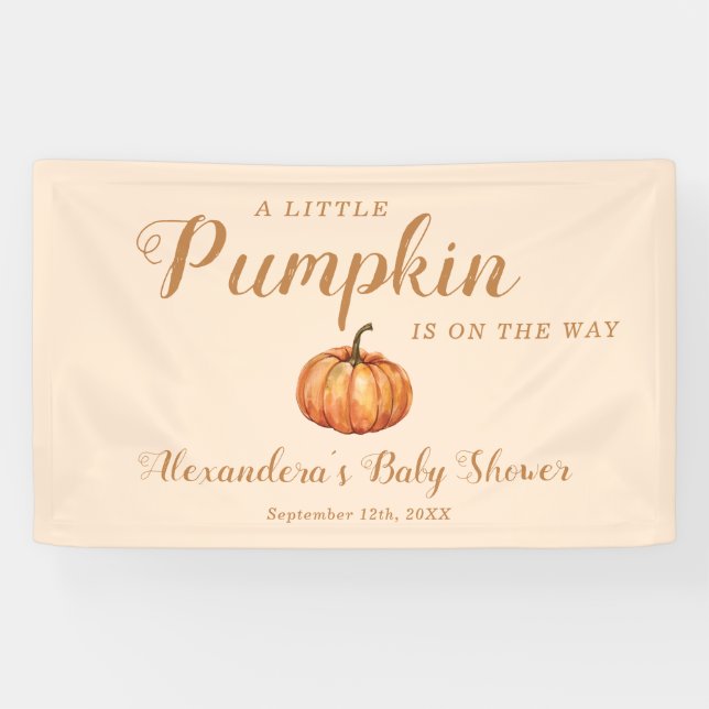 Fall Little Pumpkin Baby Dusche Willkommen Banner (Horizontal)
