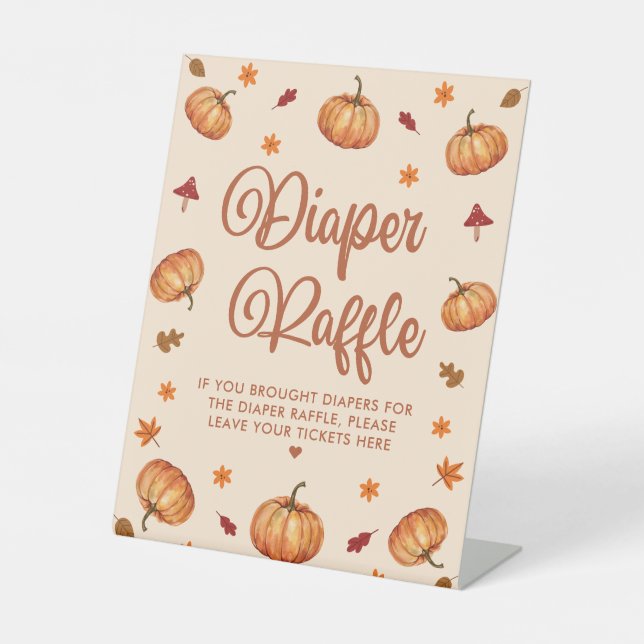 Fall Little Pumpkin Baby Duwer Windeln Raffle Sockelschild (Vorderseite)