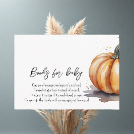 Fall Little Pumpkin Baby Shower Books for Baby Begleitkarte