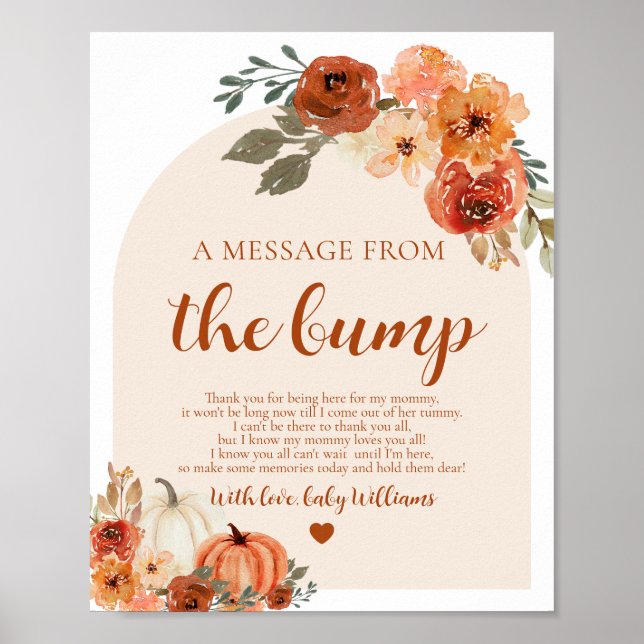 Fall Little Pumpkin eine Nachricht aus dem Bump-Ze Poster (Vorne)