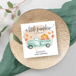 Fall Little Pumpkin Farm Truck Baby Dusche Serviette