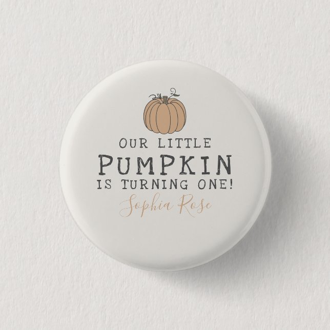 Fall Little Pumpkin Geburtstagsfavorit Button (Vorderseite)