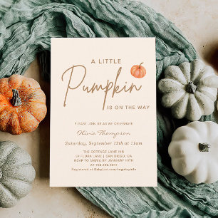 Fall Little Pumpkin Gender Neutral Baby Dusche Einladung